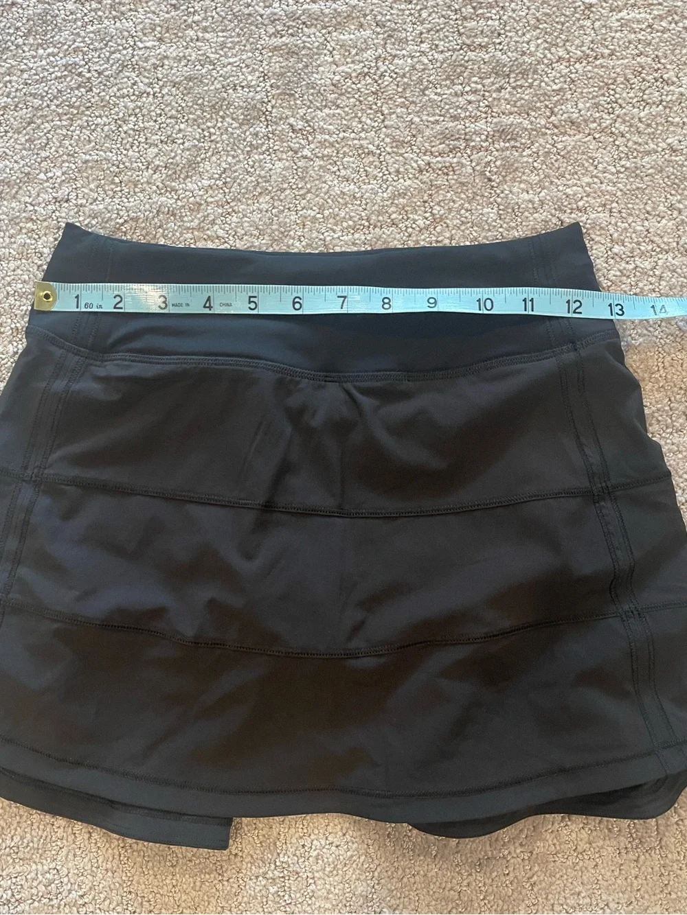 Lululemon Pace Rival, Mid-Rise Skirt, Long, Inner Liner, Black, Pockets, Size 0